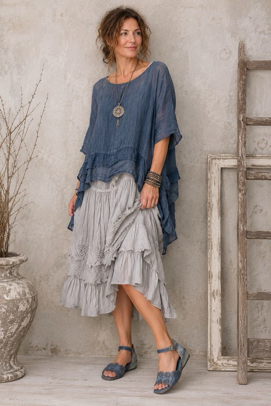 Spring Step Blue Leather Comfort Sandals